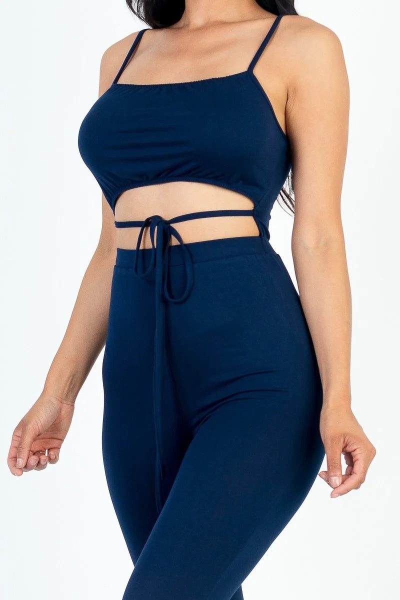 Tie Front Cut Out Jumpsuit