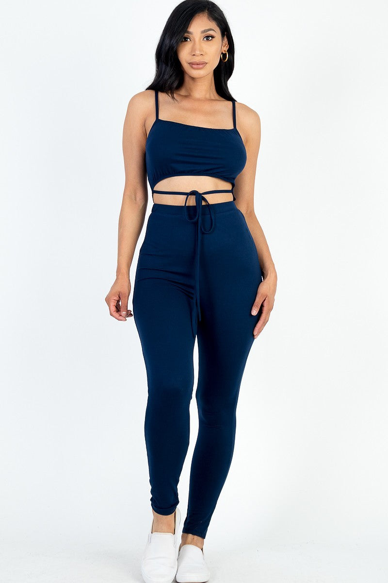 Tie Front Cut Out Jumpsuit