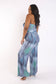 Plus Size Printed Tube Jumpsuit With Belt