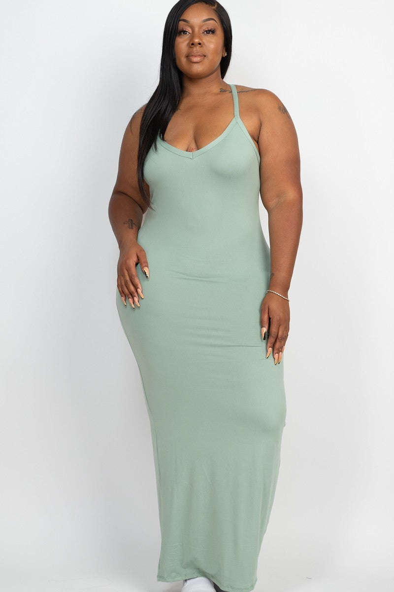 Plus Size Racer Back Maxi Dress