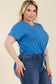 Plus Size Drawstring Short Sleeve Crop Top