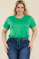 Plus Size Drawstring Short Sleeve Crop Top