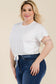 Plus Size Drawstring Short Sleeve Crop Top