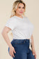 Plus Size Drawstring Short Sleeve Crop Top