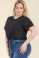 Plus Size Drawstring Short Sleeve Crop Top