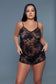 1 Pc Floral Lace Mini-Length Chemise (S to XL)