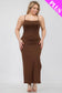 Plus Size Crisscross Back Split Maxi Dress