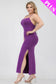 Plus Size Crisscross Back Split Maxi Dress