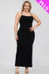 Plus Size Crisscross Back Split Maxi Dress