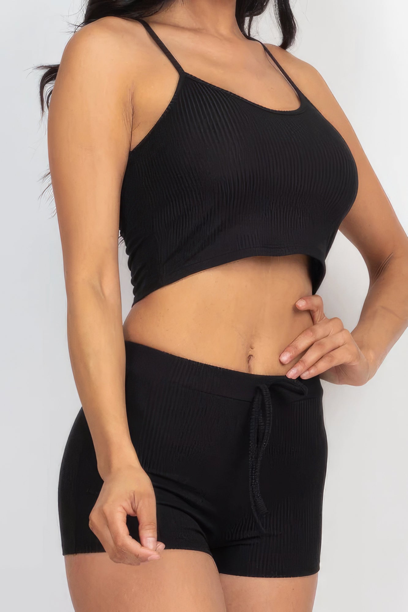 Ribbed Crop Top Short Set